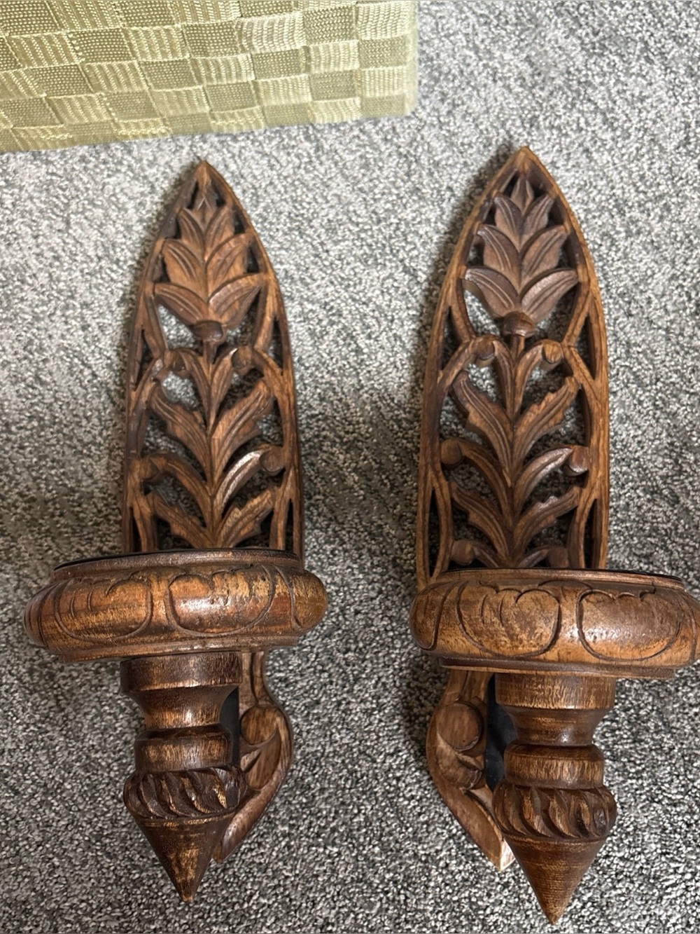 Hand-Carved Brown Wood Wall Sconces - Decorative Home Wall Decor, Pier 1